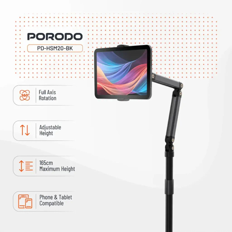 پایه زمینی گوشی و تبلت پرودو PD-HSM20-BK